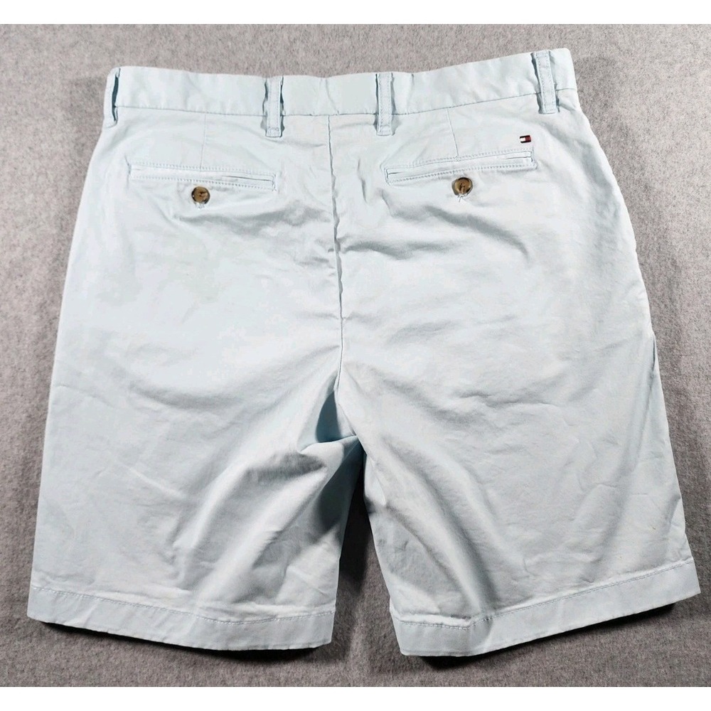 Tommy Hilfiger Men's Chino Shorts, Size 34, Baby Blue, 9" Inseam, Flat Front